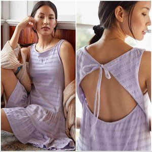 Anthropologie Flounced Tiered Open-Back Mini Dress